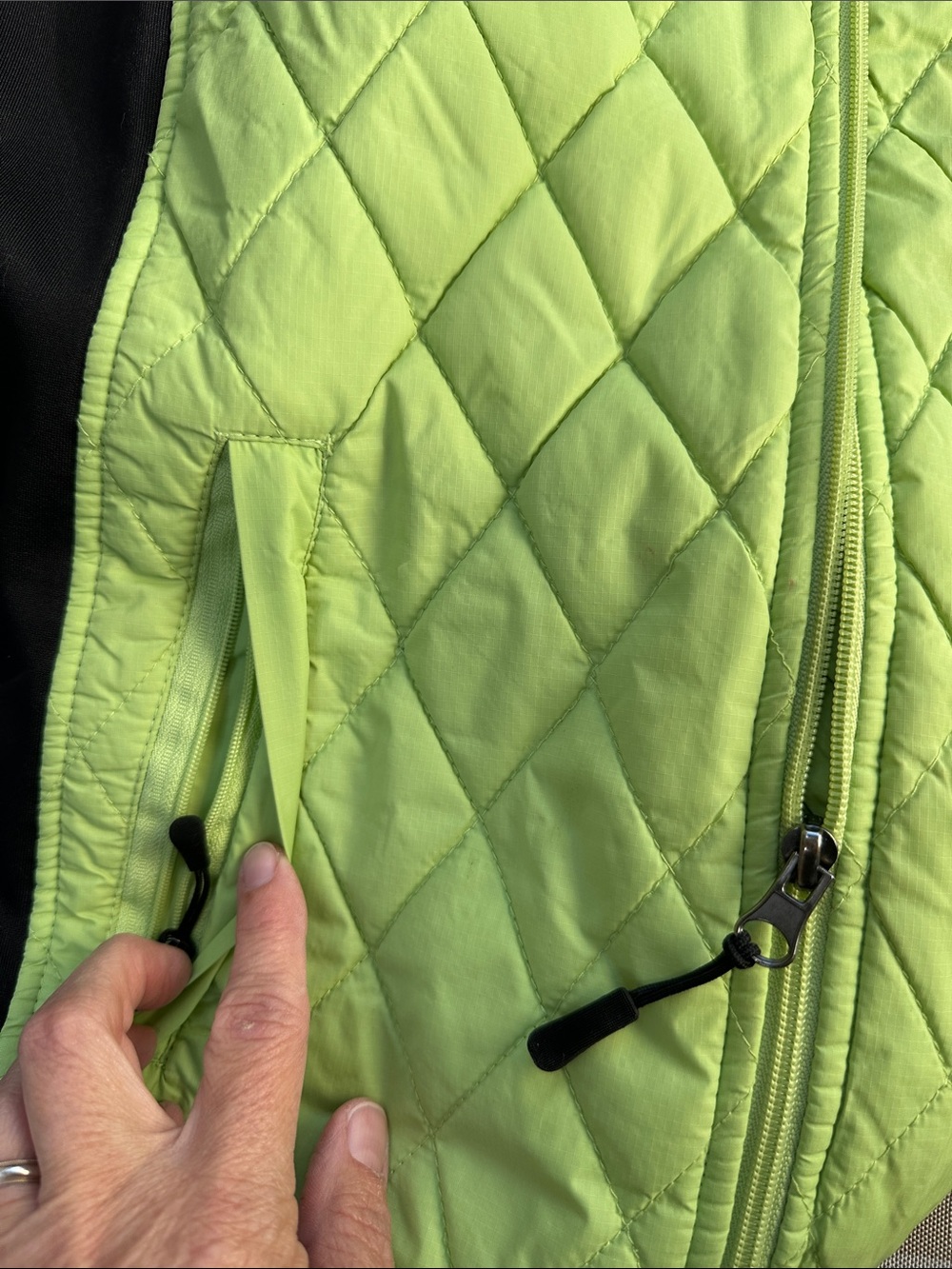 Styluxe Neon Lime Quilted Vest with Black Panels - Picture 6 of 6